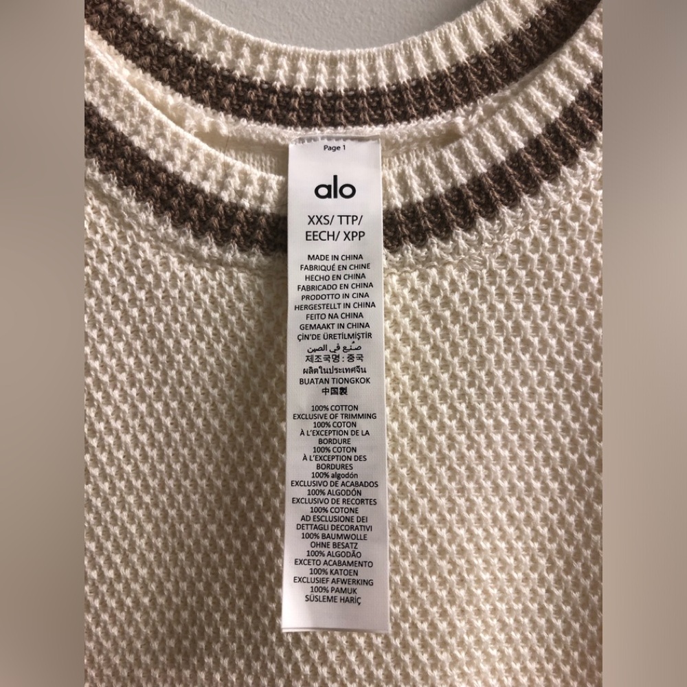 ALO Yoga Tennis Club Knit Tank Dress Color: Gravel/Ivory  Size: XXS - Picture 6 of 9